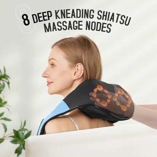 AERLANG Fathers Day Dad Gifts Neck Massger,Shiatsu Neck and Back Massager with Heating Neck and Shoulder Massager Deep Kneading Pillow for Massage Use Gifts for Women Men Dad Mom - Image 4