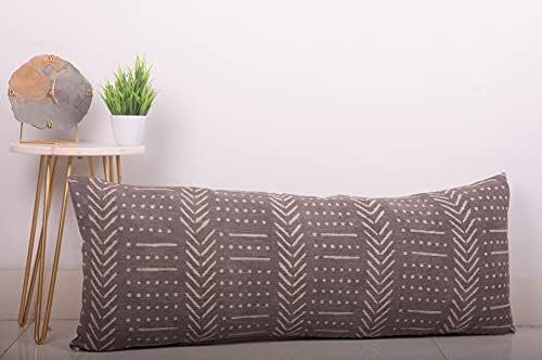 Trade Star 14 x 36 Lumbar 100% Cotton Pillow Cover Modern Pillow Case Rustic Back Rest Support Cushion Case Mudcloth Accent Farmhouse Fall Decor Cushion Cover (Grey (Snow) - Image 3