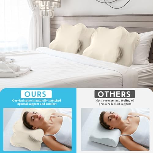Hahafelt Cooling Cervical Neck Pillowcase,Beige,Queen Size - Image 5