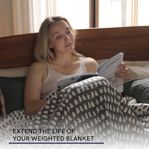 YnM Cotton Duvet Cover for Weighted Blankets (Penguin, 41''x60'') - Image 4