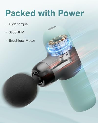 Morelax Mini Massage Gun Portable Deep Tissue Muscle Percussion Massager, Electric Handheld Sport Massager with 6 Massage Heads 4 Speed, Best Gift (Blue) - Image 5