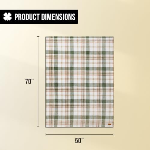 Lucky Brand Blythe Plaid Olive Plush Throw, Olive, 50 x 70 in - Image 2