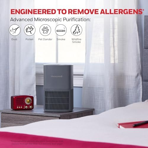 Honeywell Allergen Plus Compact HEPA Small Room Air Purifiers, Grey - Image 5