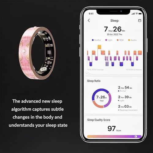 Smart Ring for Women, Baroque Inspired Design (Pink,8#) - Image 3