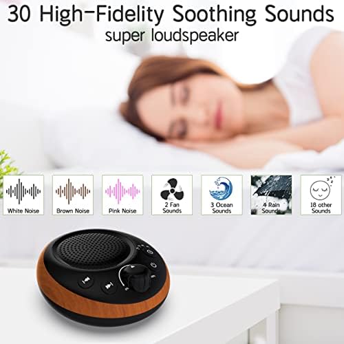 Brown Noise Sound Machine White Noise Machine Nonstop 30 Soothing Sounds Sound Therapy for Baby Kids Adults Sleep Machine 36-Level Vol Auto-Off Timer Memory Function for Home Travel Office - Image 2