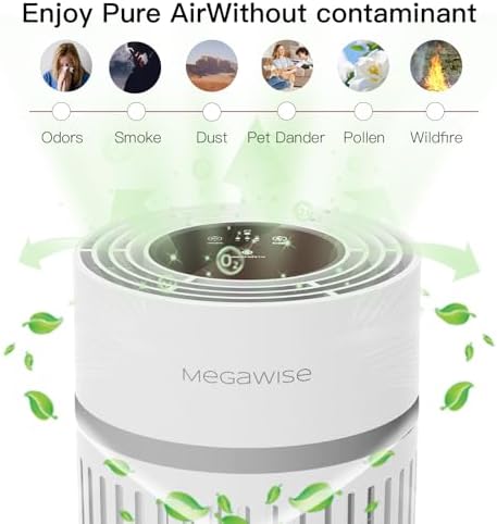 MEGAWISE Air Purifier, H13 True HEPA Filter, 25dB Quiet Air Cleaner - Image 2
