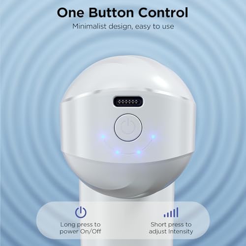 Mini Massage Gun, Powerful Handheld Muscle Massager for Muscle Relaxation, Deep Tissue Percussion Small Massage Gun Travel Massager with 4 Massage Heads Silent Brushless Motor, White - Image 4