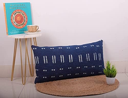 Trade Star Cushion Cases Decorative Spring Cushion Cover for Sofa 100% Cotton Throw Pillow Cover for Living Room Modern Farmhouse Accent Pillow Cases (Indigo Blossom 12X24 INCHES) - Image 2