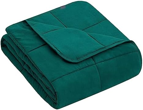 yescool Weighted Blanket (5 lbs, 36" x 48", Dark Green) Cooling Heavy Blanket, Perfect for 40-60 lbs, Breathable Throw Blanket Gifts with Premium Glass Bead, Machine Washable - Image 2