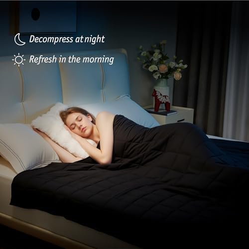 Weighted Blanket for Adults 15lbs, Queen Size Heavy Blanket for 125-180lbs, Weighted Throw Blanket with Premium Glass Beads, Soft Thick Blanket for Adult All-Season, 60 x 80 inches, Black - Image 3