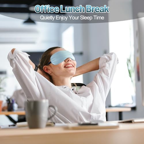 Silk Sleep Mask, Blackout Eye Mask for Sleeping with Adjustable Strap - Image 6