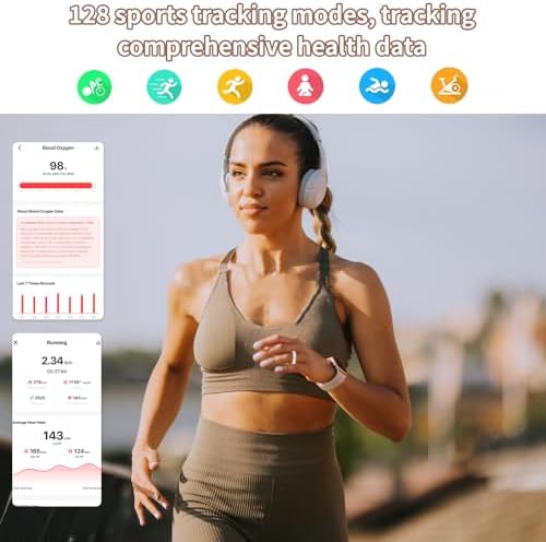 Smart Ring for Women-Men,Tracks Heart Rate, Sleep, SpO2, HRV. 128 Sports Modes, IP68 Waterproof, Gesture Control, No Subscription, iOS & Android Compatible (7) - Image 5