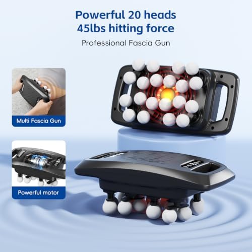 cotsoco 20-Head Massage Gun Set, Deep Tissue Percussion Massager with 9 Modes and 9 Intensities, Handheld Muscle Massager for Back, Shoulders, Legs, Foot & Body Pain Relief, Fathers Day Dad Gifts - Image 3