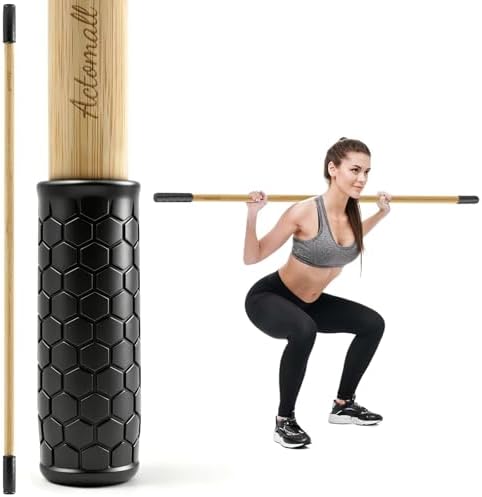 Bamboo Yoga Stick, 58.5-Inch Stretching Stick for Exercise by Actomall