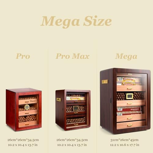 300-Count Walnut Cigar Humidor Cabinet with Digital Hygrometer - Image 6