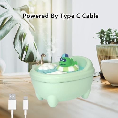 Small Mini Humidifier,Top Fill 340ml Portable Desktop Humidifier Diffuser with Cool Mist,20db Quiet,7 LED Light, Auto Shut off,for Travel,Plants,Home,Office,Nursery, Women(Blue) - Image 6