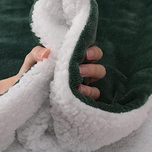 NANPIPER King Size Sherpa Blanket, Soft Fleece Throw for Bed, Reversible Thick Fuzzy Blanket for Winter (Olive Green, 90x108 inches) - Image 5