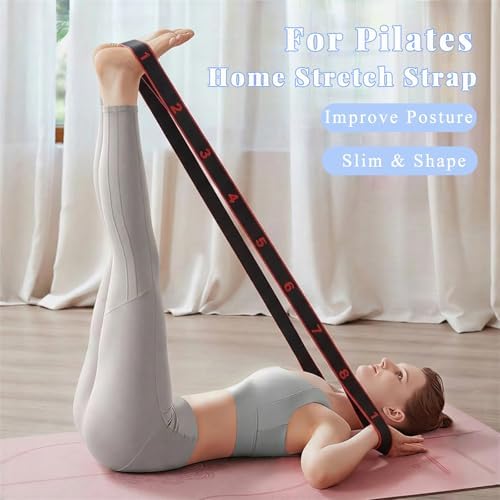Fitness Resistance Band for Stretching and Yoga, 8-Section Elastic Stretch Strap with Numbered Markings, Adjustable Training Band for Pilates, Flexibility, Home Gym Workout - Image 6