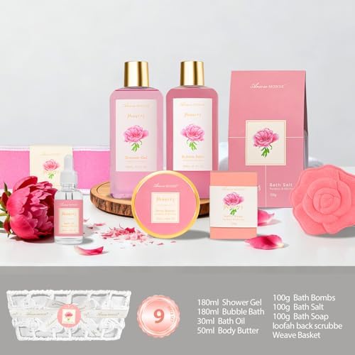 Gift Basket for Women, 9pcs Bath and Body Gift Basket Bath Set for Women - Image 2