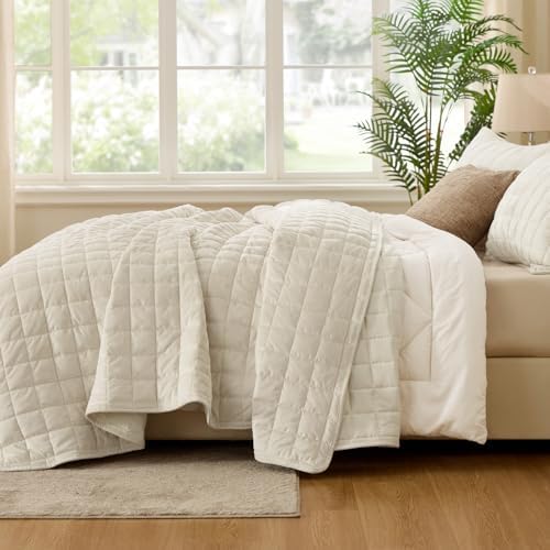 BEDELITE Velvet Quilt Set Cal King, Luxury Velvet Comforter Bedding - Image 5
