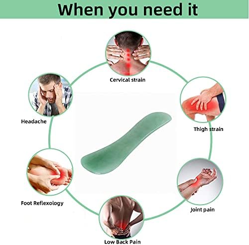 Gua Sha Facials Tools for Back Massage Tools Board Natural Jade Stone for SPA Acupuncture Therapy Trigger Point Treatment - Image 3
