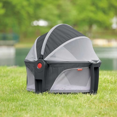 Fisher-Price Portable Bassinet On-The-Go Baby Dome, Travel Play Space with Developmental Newborn Toys & Canopy, Arrows Away - Image 4