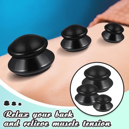 TrelaCo 6 Pcs Silicone Cupping Kit for Massage Therapy,Black - Image 4