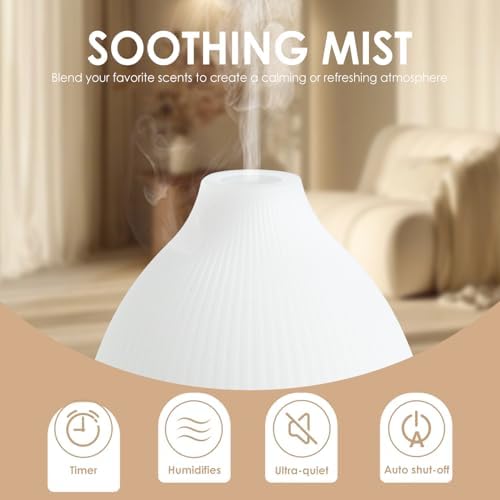 SALKING Essential Oil Diffuser, 100ml Aromatherapy Diffusers with Adjustable Mist Mode Timer Setting, Ultrasonic Diffusers for Essential Oils, Warm White Lights, 7 LED Colors, for Office Home - Image 5