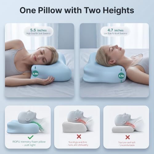 Cervical Neck Pillow - Contour Memory Foam Pillows for Pain Relief - Image 6
