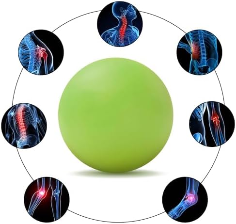 WOVTE Massage Lacrosse Ball for Sore Muscles, Shoulders, Neck, Back, Foot, Body, Deep Tissue, Trigger Point, Muscle Knots, Yoga and Myofascial Release (Green) - Image 3