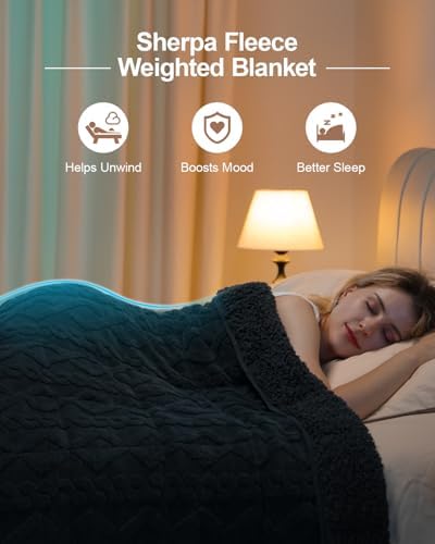 Ultra Soft Sherpa Weighted Blanket for Adults, 60"x80" 20lbs Heavy Blankets - Image 2
