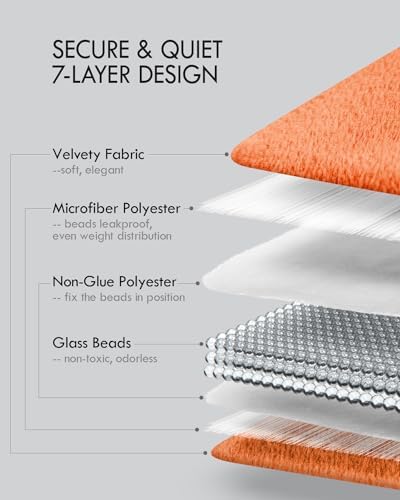 Kaisa Weighted Lap Blanket for Adults, 5 lbs 23"x29", Leaf Pattern, Orange - Image 4