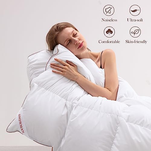 SNOWMAN Premium Cooling Down Comforter King Size, White Summer Down Blanket - Image 6