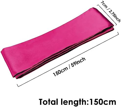 FRESHME Satin Sleep Mask - Lightweight Eye Mask for Sleeping Comfortable Adjustable Eye Blindfold Cover for Women Men Night Travel Nap Valentine's Day Gift Black and Deep Rose Red 160cm/63in - Image 6