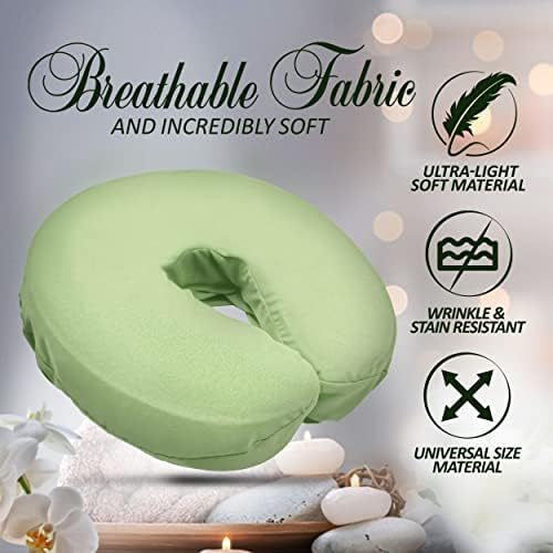 LONDON LINENS Pack of 10, Premium Extra Thick 100% Cotton Flannel Massage Tables Face Cradle Covers Cozies Fitted - Includes 10 pcs (Sage Green) - Image 2