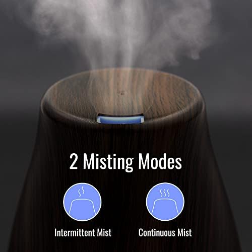 HealthSmart Essential Oil Diffuser, Cool Mist Humidifier and Aromatherapy Diffuser with 150ML Tank Ideal for Small Rooms, Adjustable Timer and Mist Mode, Wood Grain Brown - Image 3