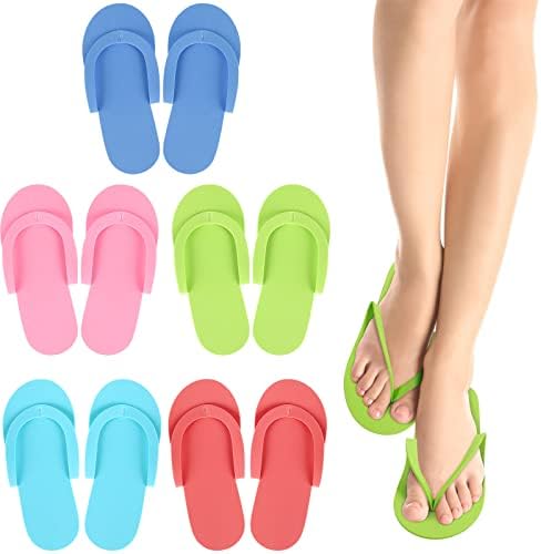 Beavorty 36 Pairs Disposable Slippers Pedicure Slipppers for Salon Spa Pedicure (Random Color) for Foot Flip Flop Salon Nail Spa - Image 2