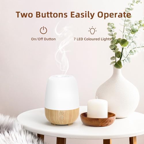 SEEDSEEL 150ML Cordless Essential Oil Diffuser, Built-in 6000mAH Rechargeable Battery, 7-Hour Runtime, 7 LED Color Changing Lights, Portable Aromatherapy Diffuser for Home,Office,Outdoor - Image 5