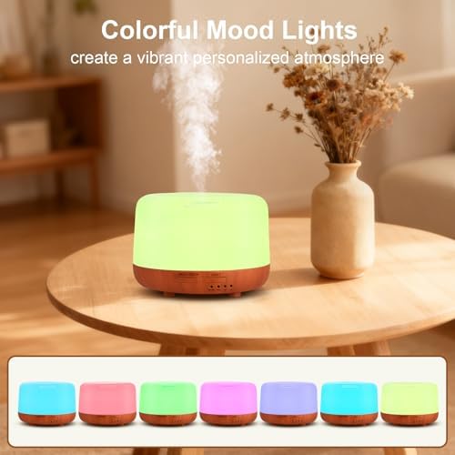 Marchred 300ML Essential Oil Diffuser, Small Aromatherapy Diffuser with Remote, 7-Color LED Light, 4 Timer Settings, Safe Auto-Off, for Bedroom, Desk, Home Office - Image 5