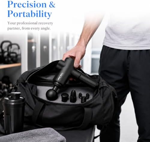 Massage Gun Deep Tissue - Back Muscle Massager w/High Torque Motor for Back Pain, Shoulder, Neck, Body, 4 Heads All Muscles Recover & Massage - Image 6