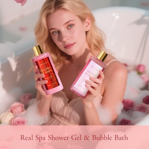 17Pcs Bath and Body Gifts for Women, Rose Relaxing Spa Gift Basket for Her - Image 7