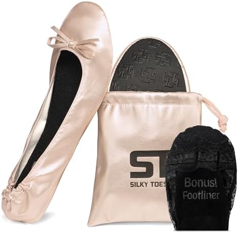 Foldable Flats for Women, Portable Ballet Shoes for Wedding &Travel Comfort by SilkyToes