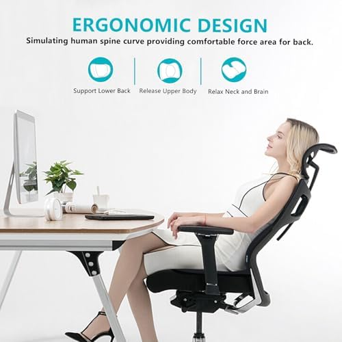FLORICH Car Seat Cushion and Back Support for Office Chair Memory Foam Chair Cushions Pressure Relief Seat Pads with Gel Massage Point Lumbar Support (Light Black) - Image 2