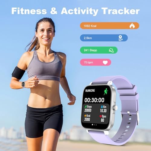 Choiknbo Smart Fitness Tracker Watch with Heart Rate Monitor, Activity Tracker with Pedometer, Sleep Monitor, Calories & Step Counter, Waterproof Smart Watch for Women Men Fitness Watch for Sports - Image 2