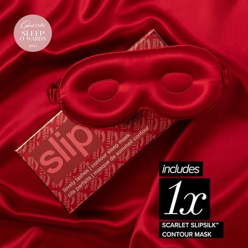 Slip Silk Contour Sleep Mask, Scarlet - Lash-Friendly Design, Blocks Light - Image 3