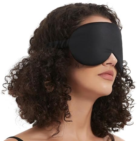 ALASKA BEAR Sleep Mask with Silk-Covered Headband for Hair Care, Silk Eye Mask Comfortable Scrunchy Band Over Ears (Built-in Contour Insert, Luxury 22 Momme) - Image 4