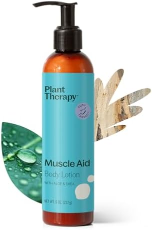 Plant Therapy Muscle Aid Body Lotion with Aloe & Shea 8 oz Soothes Achy & Tight Muscles, Instant Cooling Relief, Creamy & Nourishing, Powered by Pure Essential Oils by PlantTherapy