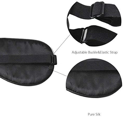 Sleep Eye Mask for Men Women, Night Sleep Mask, Block Out Light, Soft Comfort Eye Shade Cover for Travel Office Home Blindfold with Adjustable Strap Black (Off White) - Image 5