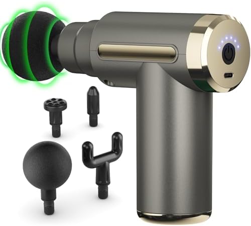 cotsoco Massage Gun Deep Tissue for Pain Relief with 4 Massage Heads & 6 Speeds, Electric Mini Handheld Body Massager for Any Pain Relief, Best Gifts for Men and Mom by cotsoco