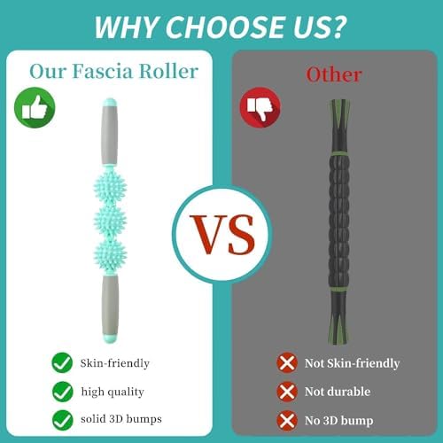 Cellulite Massager, Fascia Blaster for Cellulite, Muscle Roller Stick Lymphatic Drainage Massager for Relif Body Sorness, Trigger Points, Sports Legs, Back Recovery - Green - Image 5